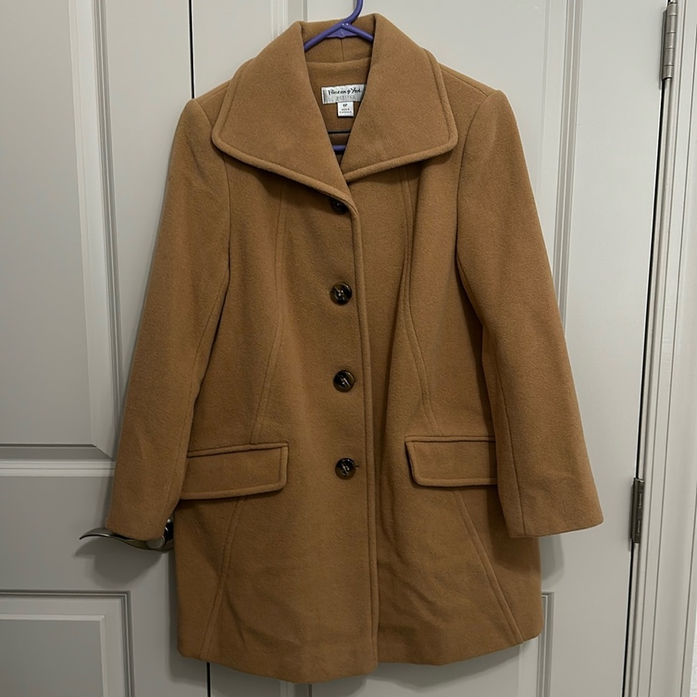 GUC Preston & York petites - 6p - tan wool blend coat